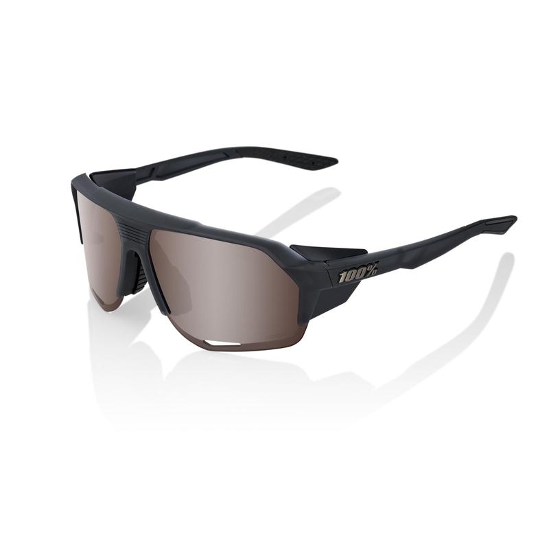 100% Norvik Sunglasses, Soft Tact Crystal Black frame - HiPER Crimson Silver Mirror Lens