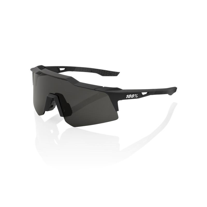 100% Speedcraft XS Sunglasses, Soft Tact Black frame - Smoke Lens