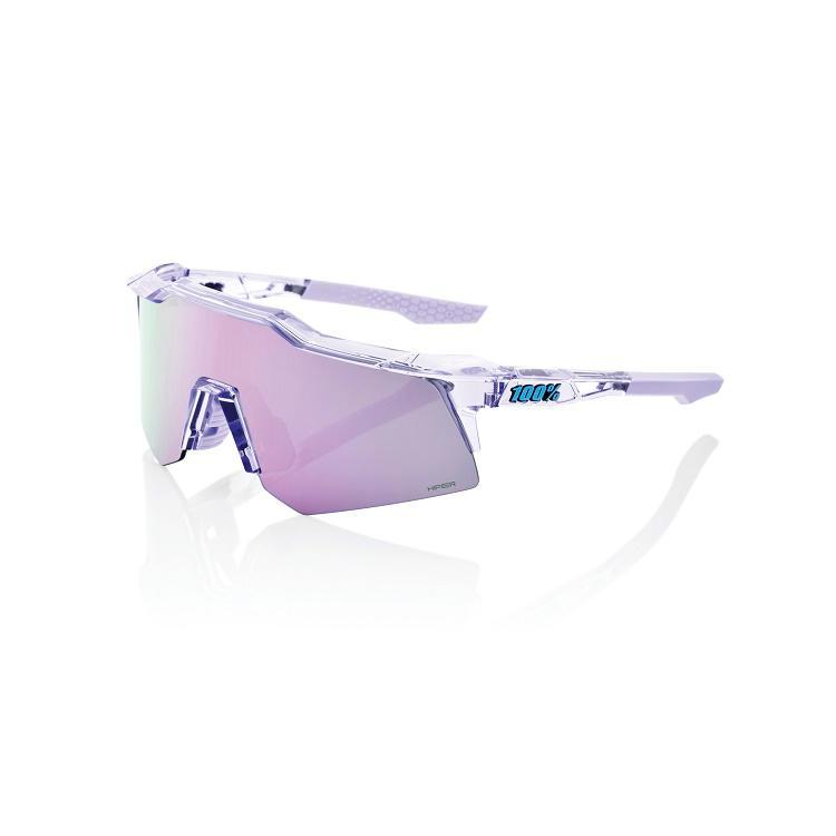 100% Speedcraft XS Sunglasses, Polished Translucent Lavender frame - HiPER Lavender Mirror Lens