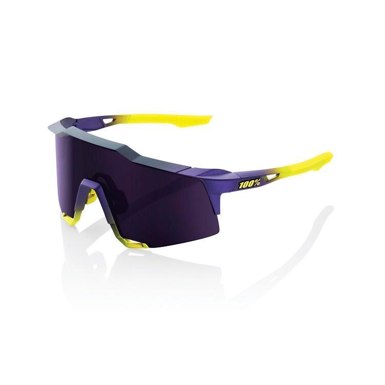 100% Speedcraft Sunglasses, Matte Metallic Digital Brights frame - Dark Purple lens