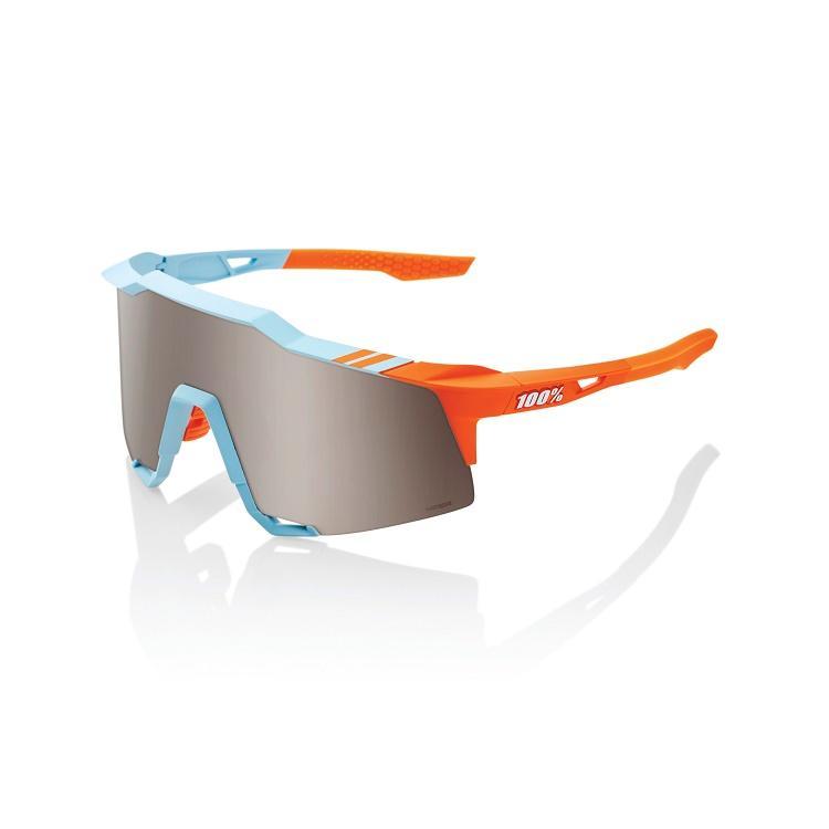 100% Speedcraft Sunglasses, Soft Tact Two Tone frame - HiPER Silver Mirror Lens