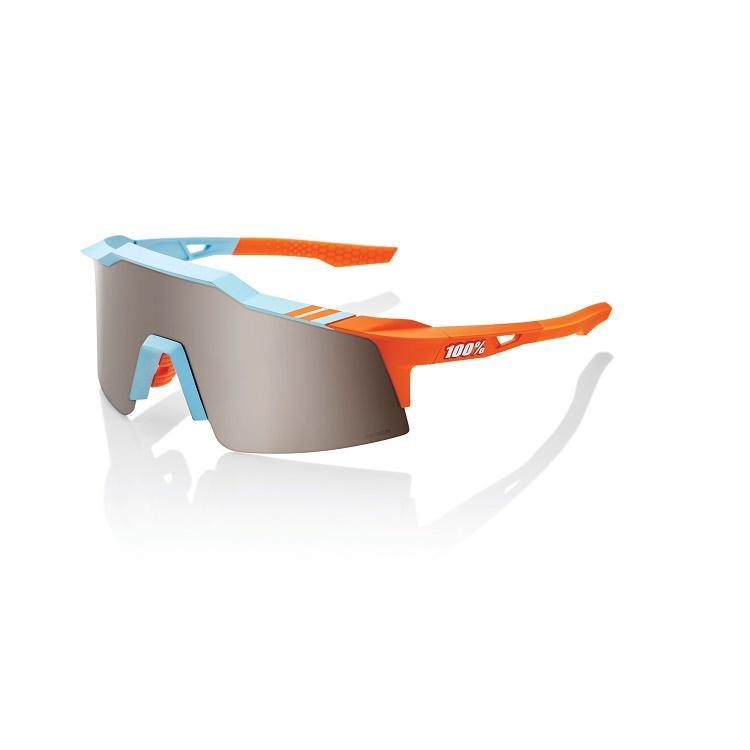100% Speedcraft SL Sunglasses, Soft Tact Two Tone frame - HiPER Silver Mirror Lens