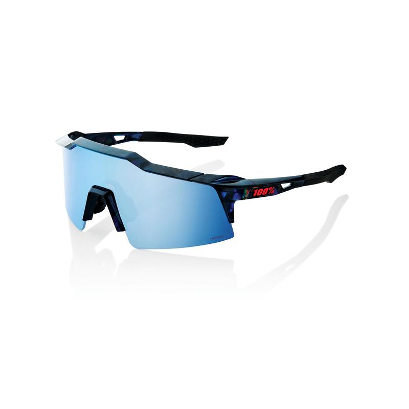 100% Speedcraft SL Sunglasses, Black Holographic - HiPER Blue Multilayer Mirror Lens