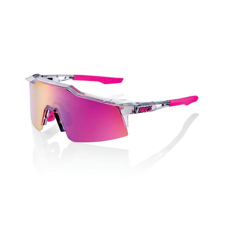 100% SpeedCraft SL Tokyo Night Edition Sunglasses, Polished Translucent Grey frame - Purple Multilayer Mirror Lens