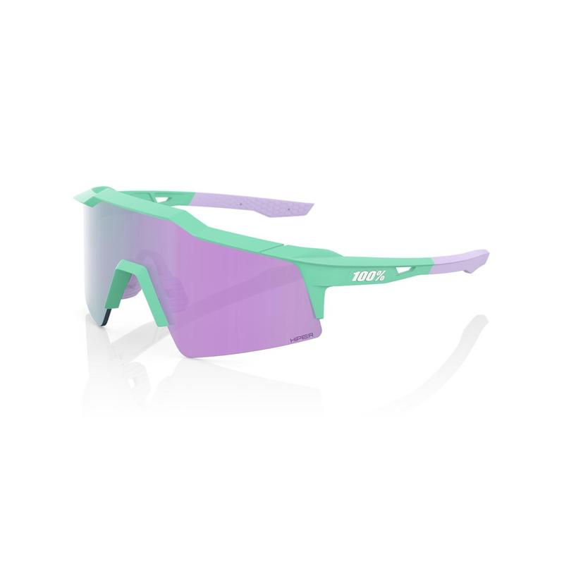 100% Speedcraft SL Sunglasses, Soft Tact Mint frame - HiPER Lavender Mirror Lens