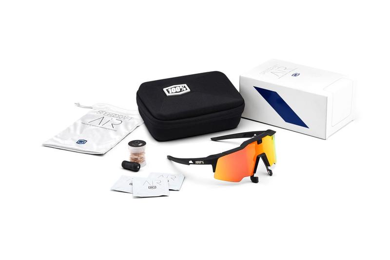 100% Speedcraft AIR Sunglasses, Soft Tact Black frame - HiPER Red Multilayer Mirror Lens