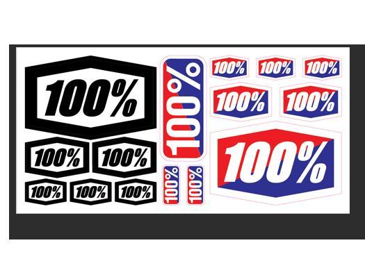 100% Decal Sheet, 8" x 4" /each