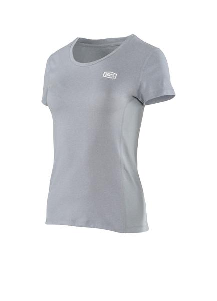 100% Athletic Gear, Women's Sprint Tech Tee, Silver Heather, X-Large (XL)