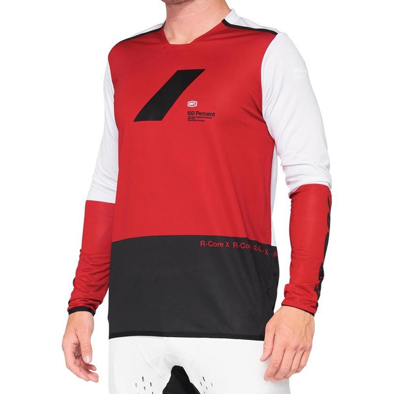 100% R-Core-X DH/BMX Long Sleeve Jersey, Cherry/Black, Large