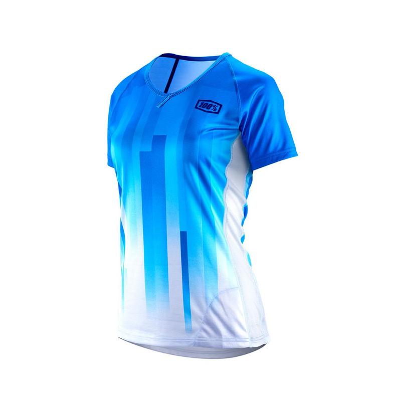 100% Women's Airmatic All Mountain Jersey, Blue (w/White), Medium