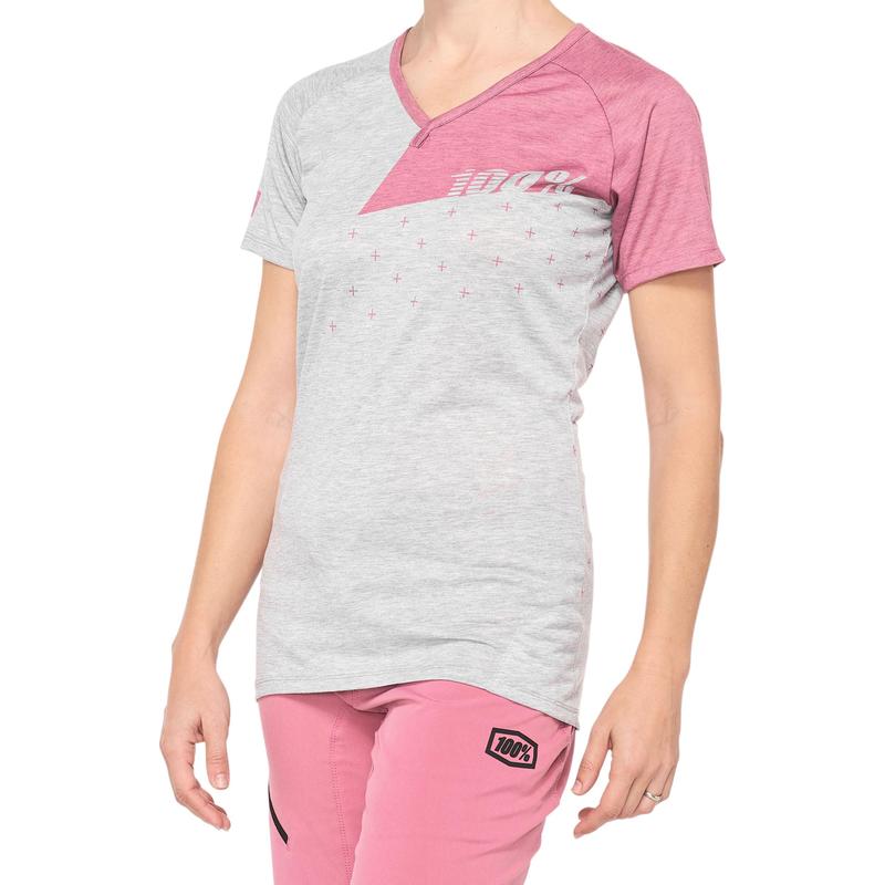 100% Women's Airmatic All Mountain Jersey, Grey/Mauve, X-Large (XL)