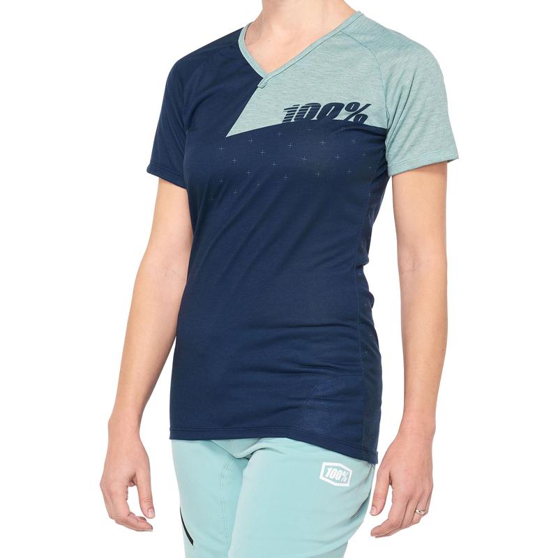 100% Women's Airmatic All Mountain Jersey, Navy/Seafoam, X-Large (XL)