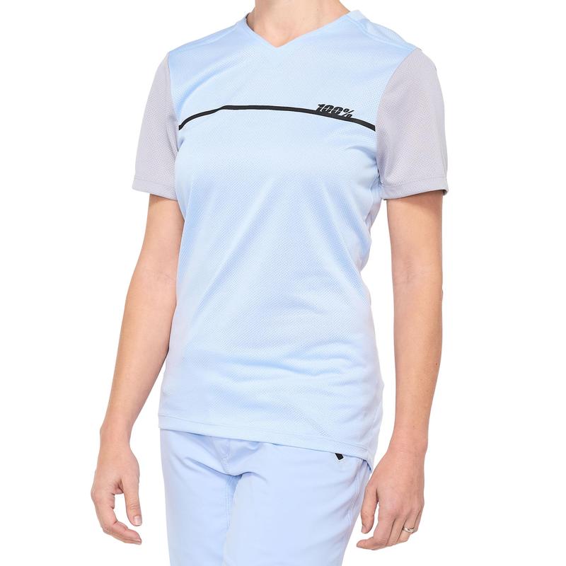 100% Women's Ridecamp All Mountain Jersey, Powder Blue/Grey, X-Large (XL)