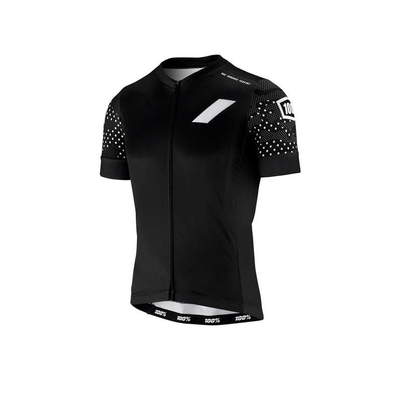 100% Exceeda Short Sleeve Lycra Jersey, Black, X-Large (XL)