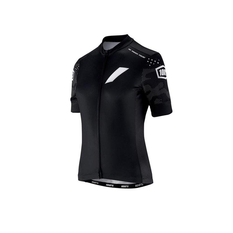 100% Women's Exceeda Short Sleeve Lycra Jersey, Black, Small