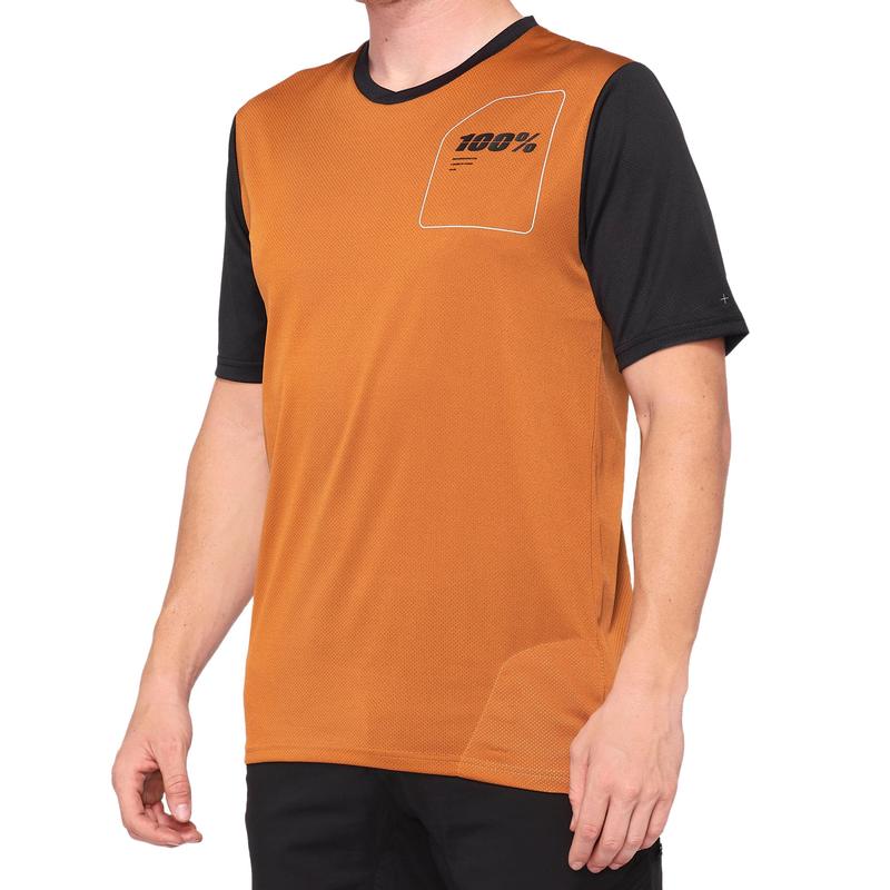 100% Ridecamp All Mountain Short Sleeve Jersey, Terracotta/Black, Small