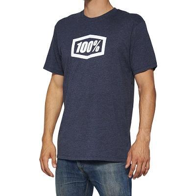 100% ICON Short Sleeve T-Shirt, Navy Heather, Small