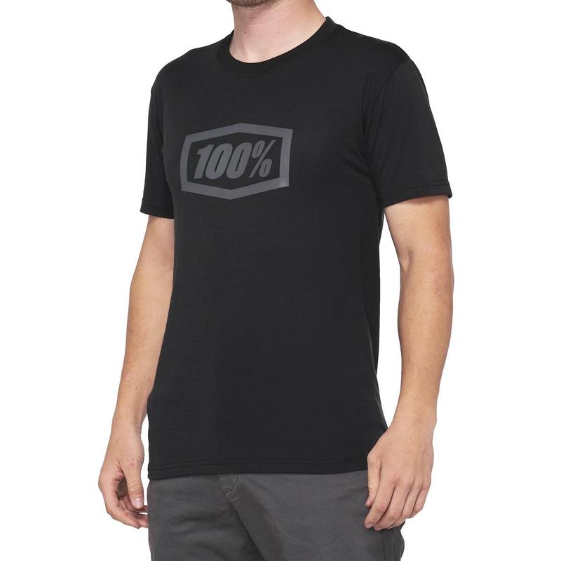 100% ICON Tech Tee, Short Sleeve, Black, X-Large (XL)