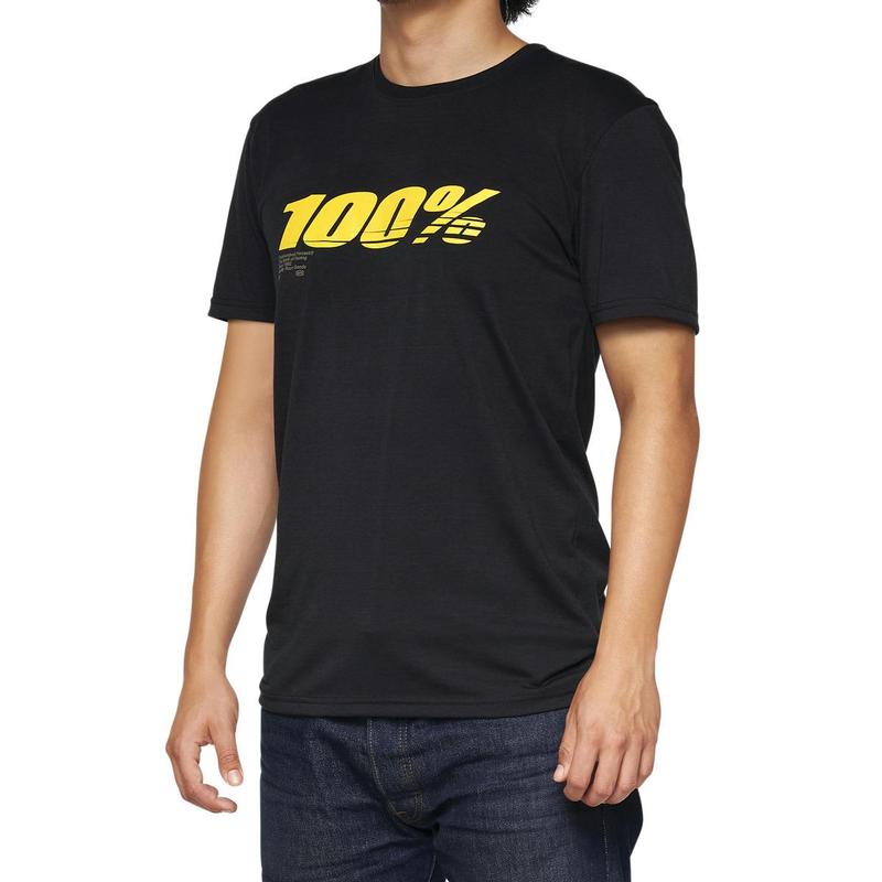 100% SPEED Tech Tee, Short Sleeve, Black, Medium