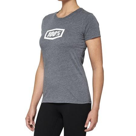 100% ICON Women's Short Sleeve T-Shirt, Heather Grey, Medium