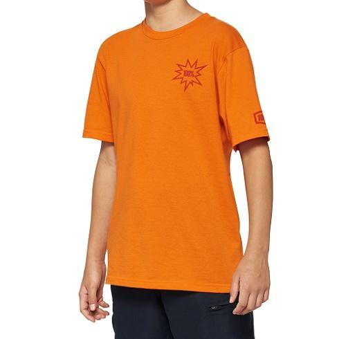 100% SMASH Youth Short Sleeve T-Shirt, Orange, Medium