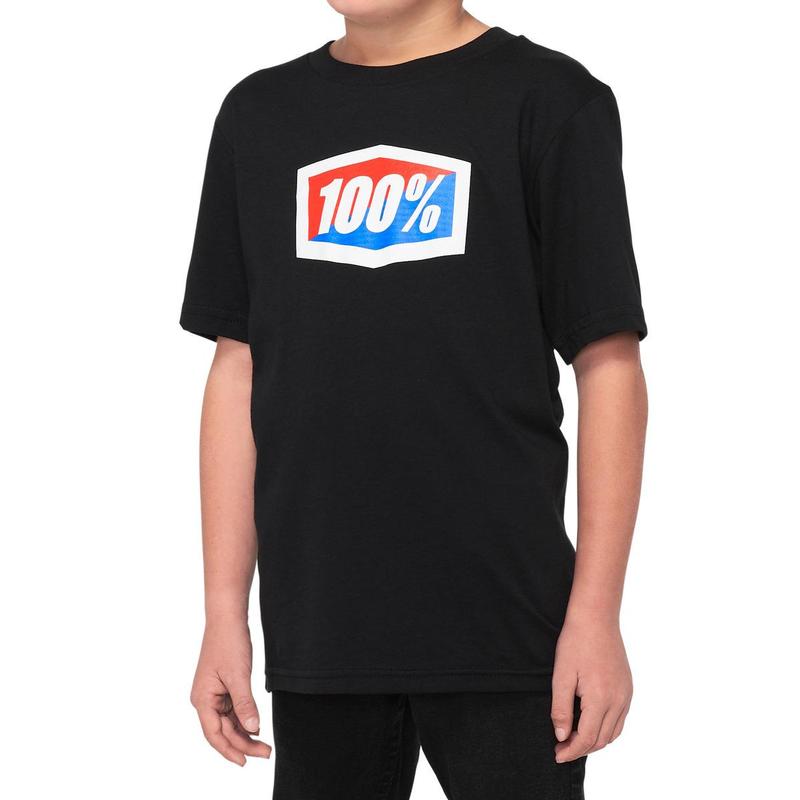 100% OFFICIAL Youth Short Sleeve T-Shirt, Black, Medium