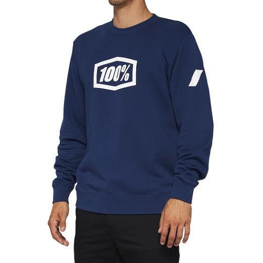 100% ICON Pullover Crewneck Sweatshirt, Navy, Small
