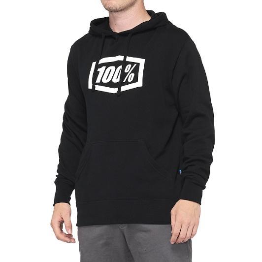 100% ICON Hooded Pullover Sweatshirt, Black, Large