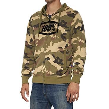 100% SYNDICATE Hooded Zip Sweatshirt, Camo, Medium