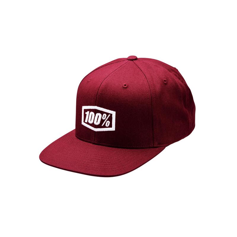 100% ICON Snapback Hat, Burgundy, One Size