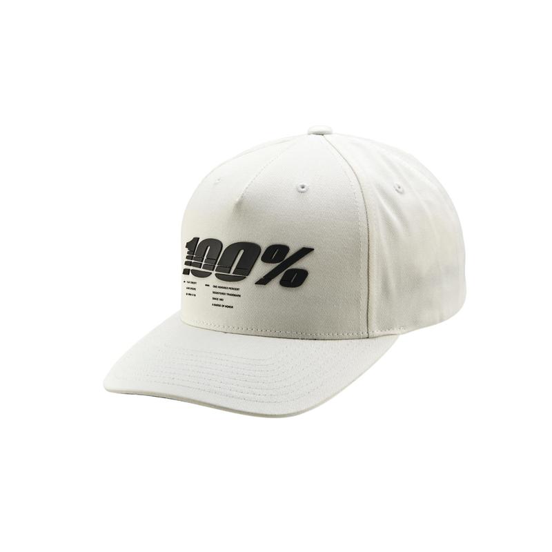100% STAUNCH X-Fit Snapback Hat, White, One size