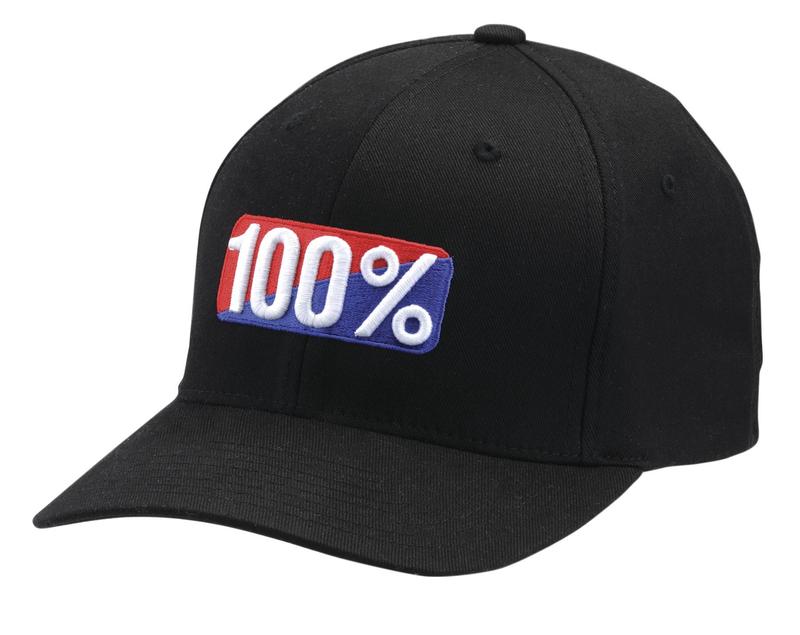 100% CLASSIC FlexFit Hat, Black, S/M
