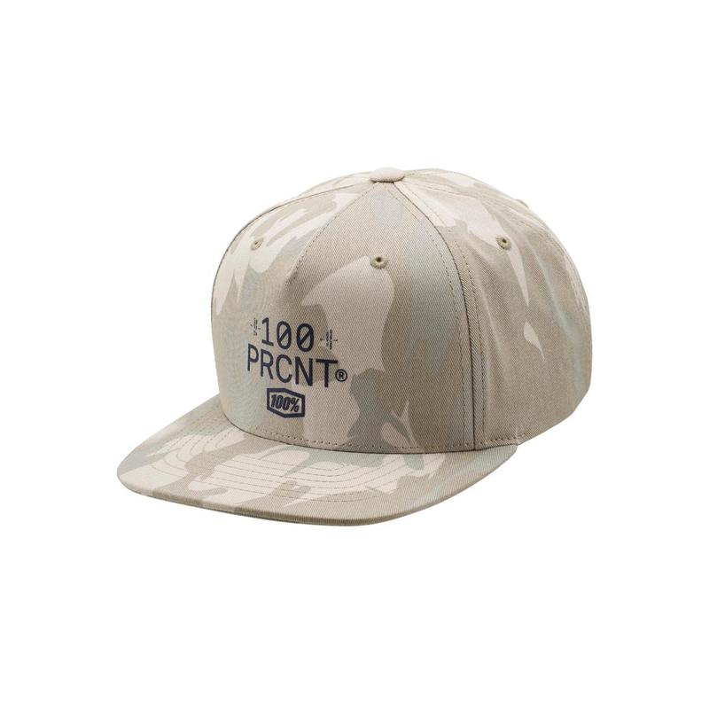 100% PRCNT Snapback Hat, Camo, One Size