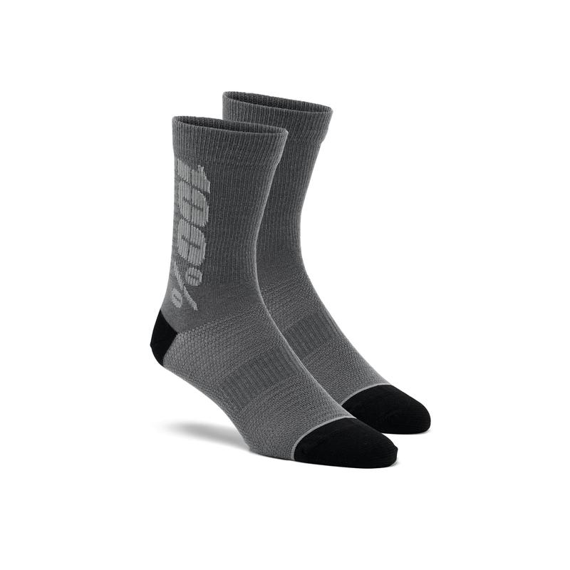 100% Rythym Merino Wool Performance Socks, L/XL, Charcoal/Grey