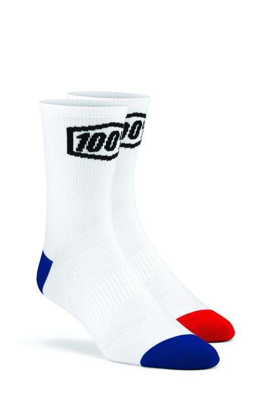 100% Terrain MTB Performance Socks, L/XL, White