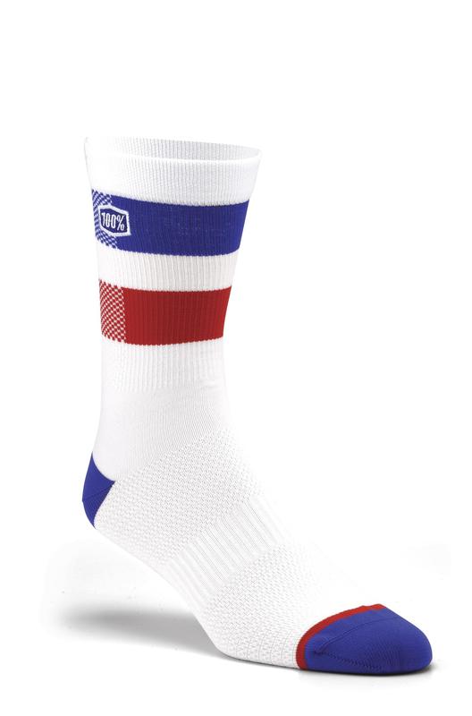 100% Flow Performance Socks, L/XL, White
