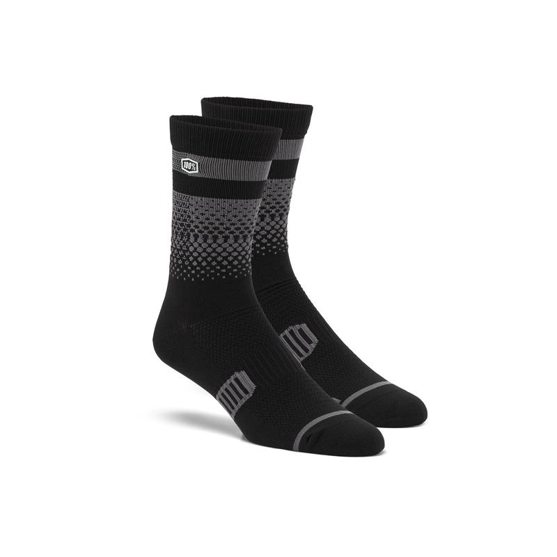 100% Advocate Blur Performance Socks, L/XL, Black/Charcoal