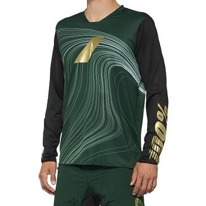 100% R-Core-X DH/BMX Long Sleeve Jersey, Limited Edition Forest Green, Medium