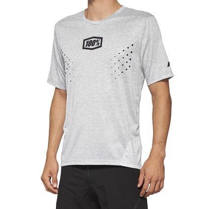 100% Airmatic All Mountain Short Sleeve Mesh Jersey, Grey, Small