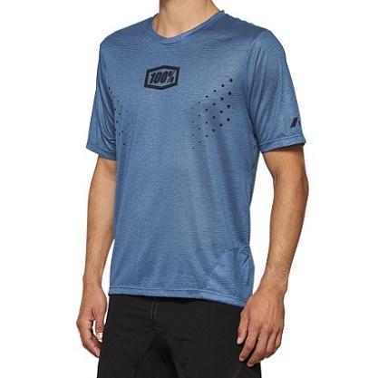 100% Airmatic All Mountain Short Sleeve Mesh Jersey, Slate Blue, Large