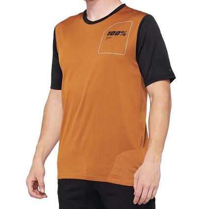 100% Ridecamp All Mountain Short Sleeve Jersey, Terracotta/Black, Large