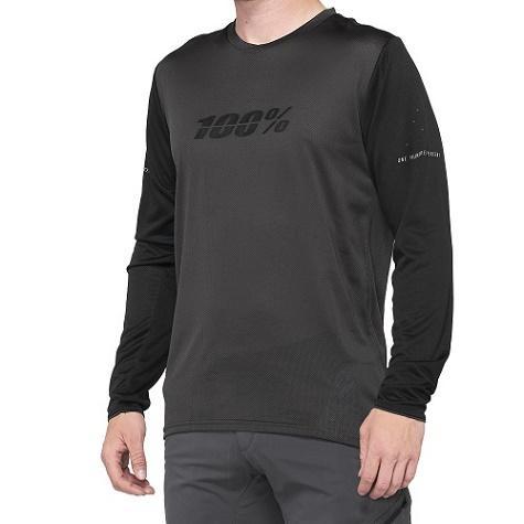 100% Ridecamp All Mountain Long Sleeve Jersey, Black/Charcoal, Small