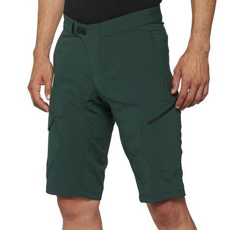 100% Ridecamp All Mountain Shorts (no liner), Forest Green, 36