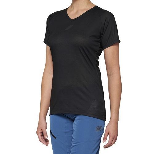 100% Airmatic Women's All Mountain Short Sleeve Jersey, Black, Small