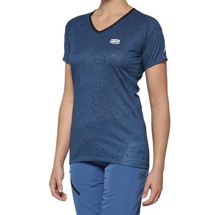 100% Airmatic Women's All Mountain Short Sleeve Jersey, Slate Blue, Small