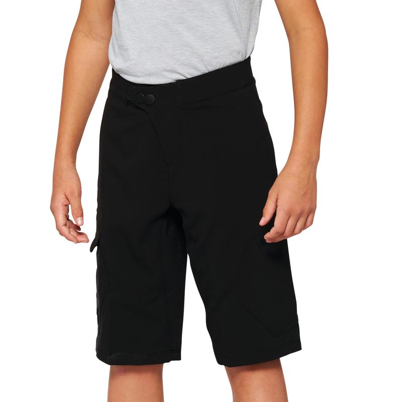 100% Ridecamp All Mountain Shorts (no liner), Black, Youth 24