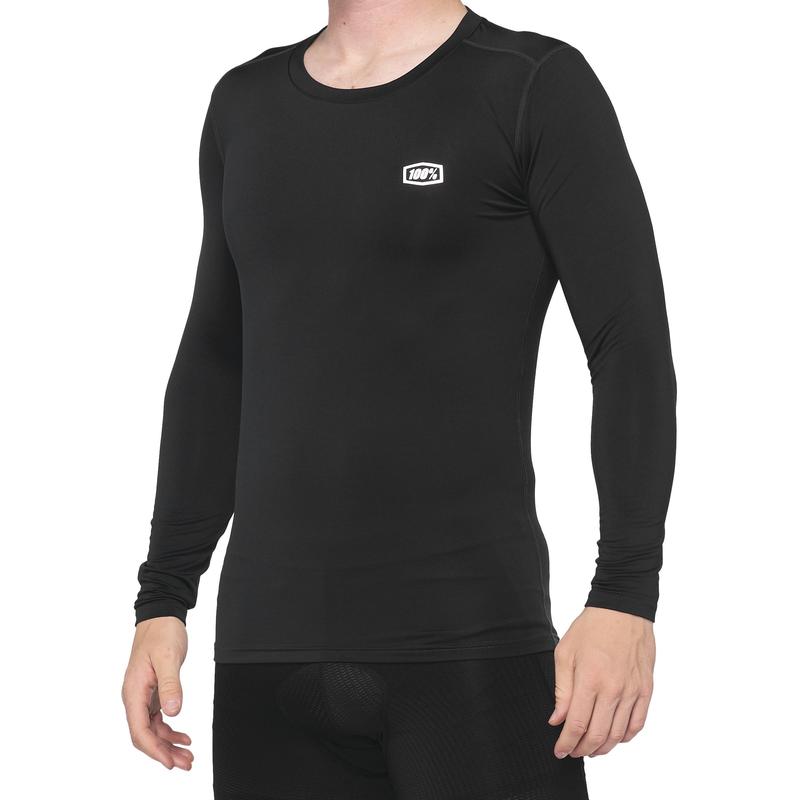 100% Basecamp Long Sleeve Baselayer Jersey, Black, Large