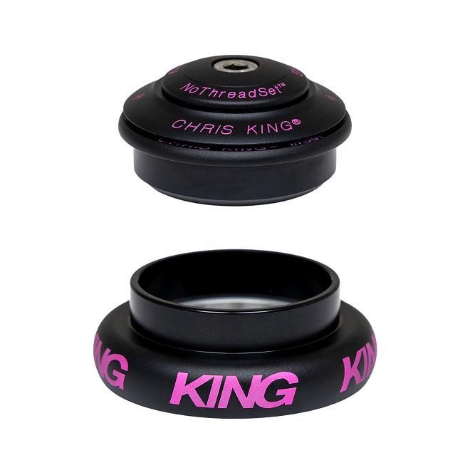 Chris King InSet 8 Headset, Two Tone Black Punch (44mm headtube, w/Tapered 1-1/4" steerer)