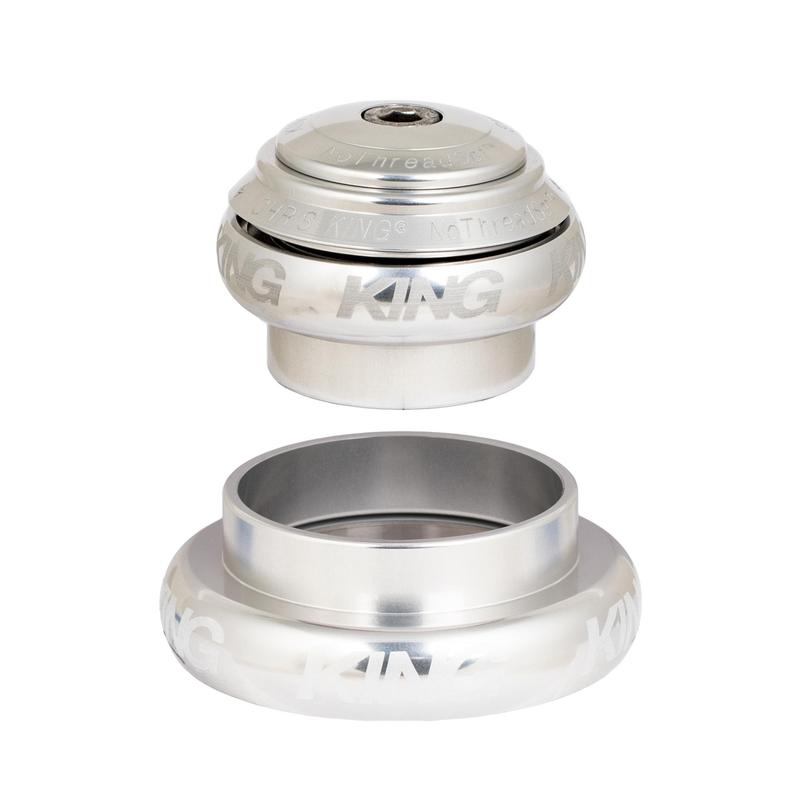 Chris King NoThreadSet Headset Tapered 34/44mm, for Tapered 1.5" Steerer, Silver Bold