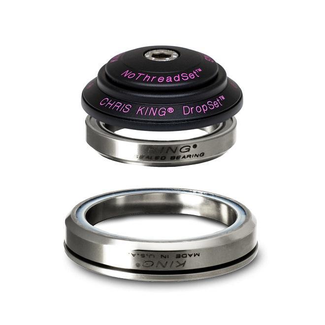 Chris King Dropset 2 Tapered Headset 42/52mm, for Tapered 1-1/8" steerer, Two Tone Black Punch